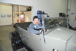 A&T Autostyle proprietor Aivaras sitting in the Invicta, just one of the many amazing cars he has worked on in recent times. Look in the vintage section on their website for more.